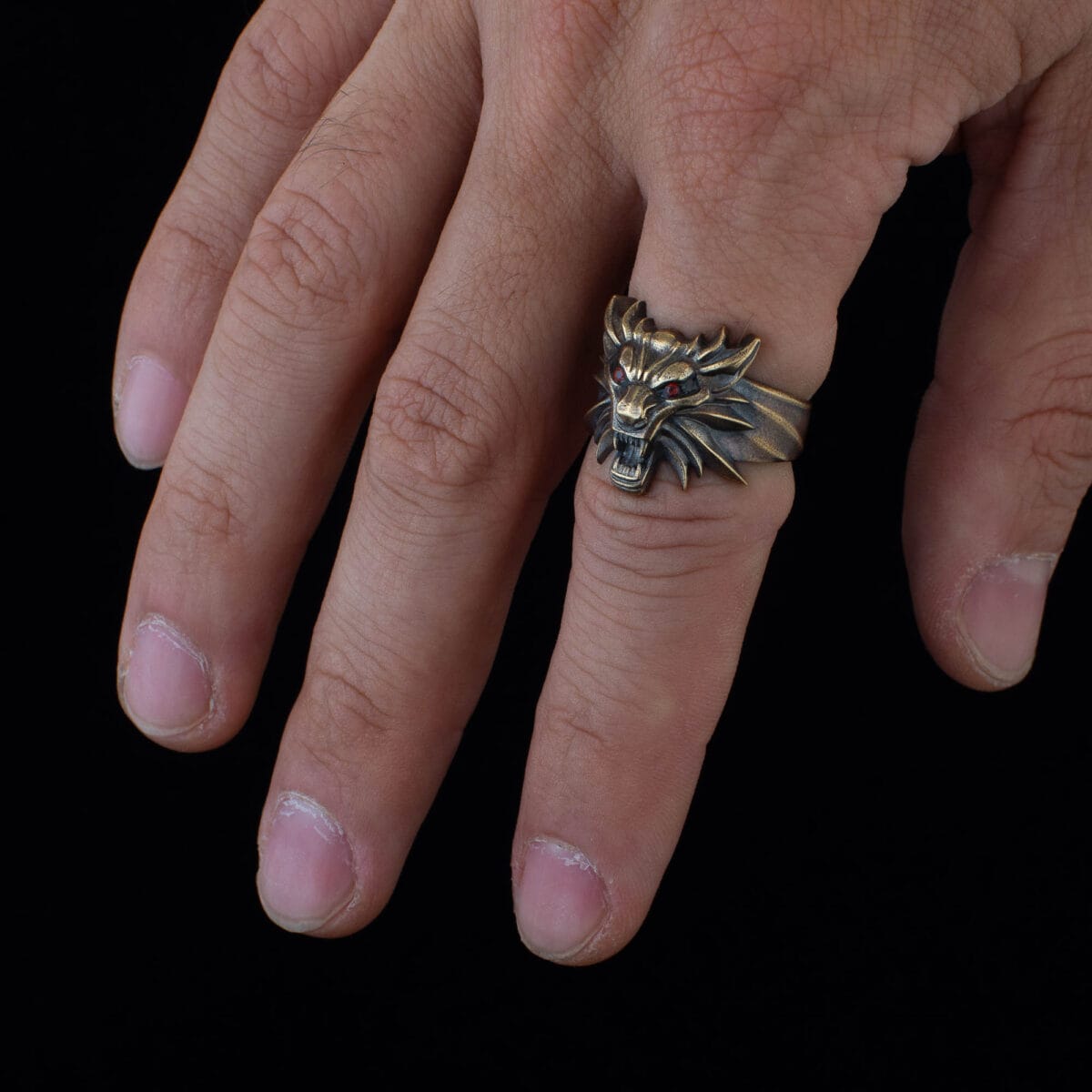 White Wolf Geralt Witcher Ring - Image 2
