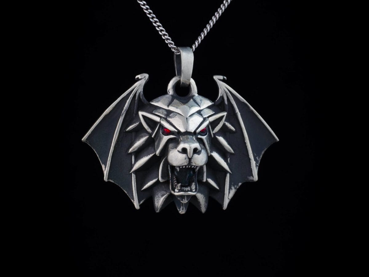 Manticore Geralt Witcher Medallion Pendant - Image 1