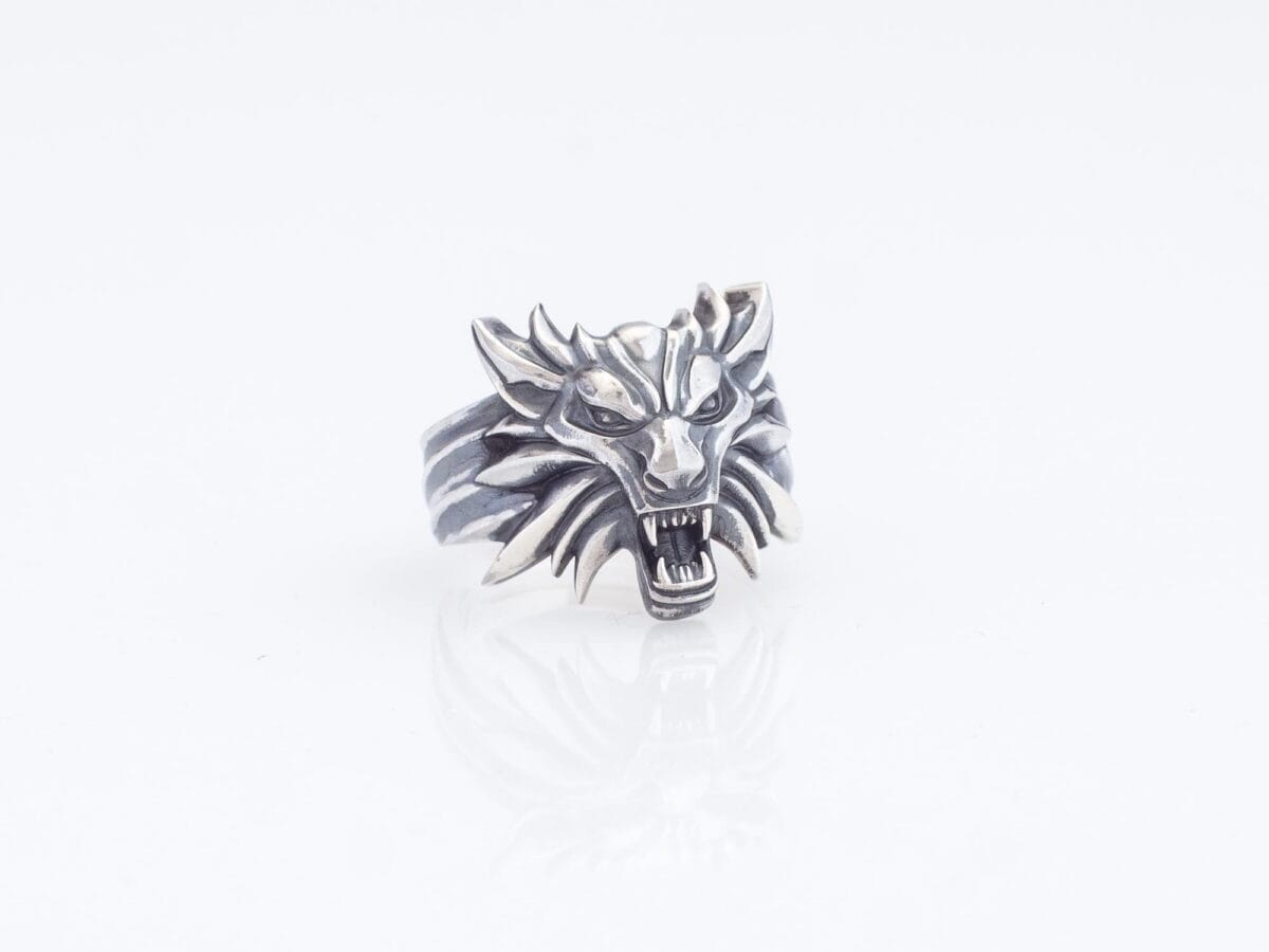Wolf School Ring White Wolf Geralt Witcher Ring - Image 1