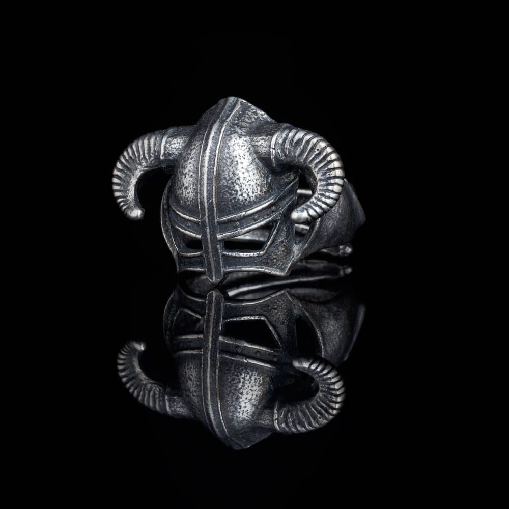 Skyrim Dragonborn Helmet Ring - sterling silver Skyrim Dragonborn Helmet Ring - Image 1