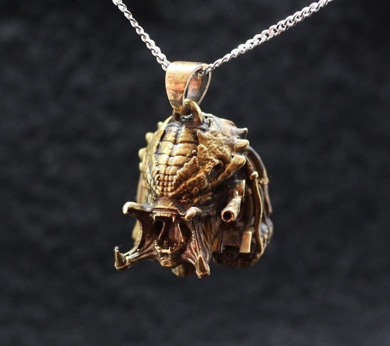IMG_1677 Predator face of alien with cannon pendant - Image 1